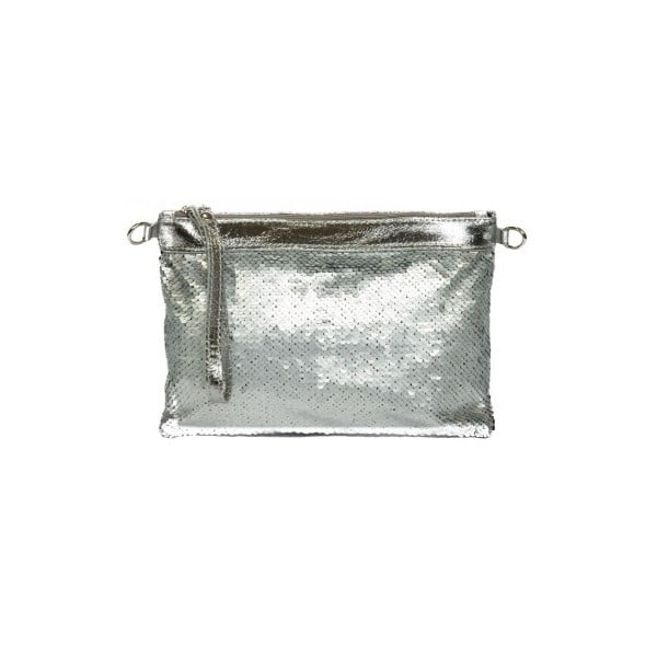 Stříbrná kožená kabelka Renata Corsi Glamour