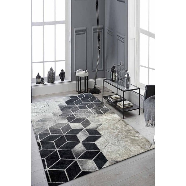 Černý koberec 140x80 cm Optic - Rizzoli-image-1