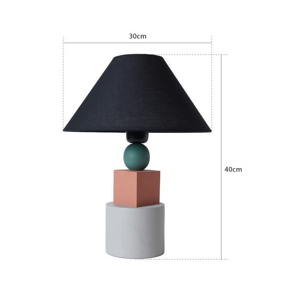 Černá stolní lampa s kovovým stínidlem (výška 40 cm) Rila – Opviq lights-image-2