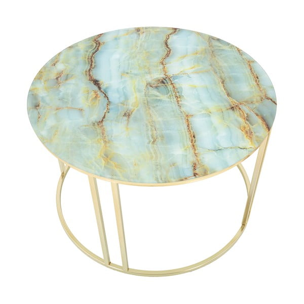 Bílo-zlatý konferenční stolek Mauro Ferretti Sepa, ø 75 cm-image-2