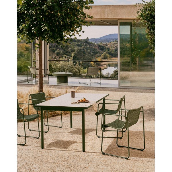 Ocelový zahradní jídelní stůl 91x182 cm Maurina – Kave Home-image-1