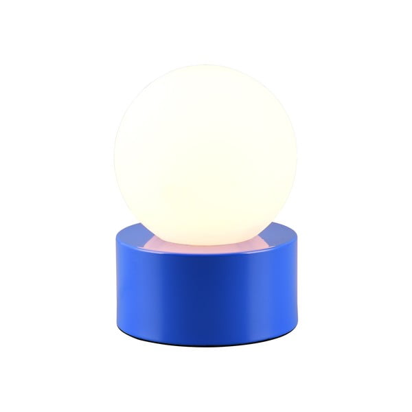 Modrá stolní lampa se skleněným stínidlem (výška 17 cm) Countess – Trio-image-1