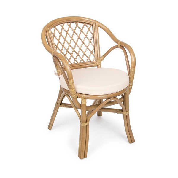 Dřevěná/ratanová zahradní židle v přírodní barvě Athina – Bizzotto