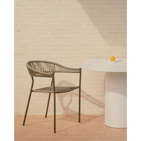 Khaki jídelní židle z umělého ratanu v sadě 4 ks Futadera – Kave Home-image-1