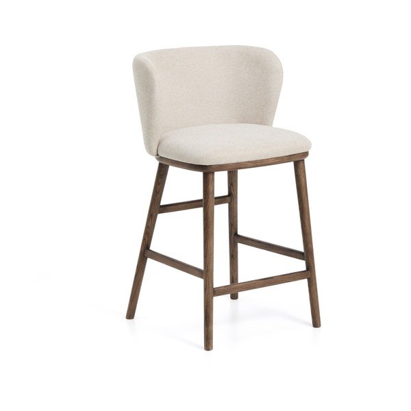 Béžová čalouněná barová židle (výška sedáku 65 cm) Ciselia – Kave Home