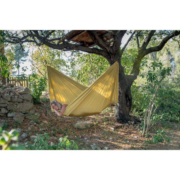 Žlutá houpací síť Descotis Bella, délka 420 cm-image-1