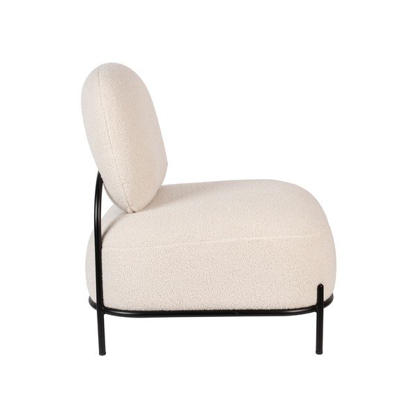 Krémové křeslo z textilie bouclé Polly – White Label-image-3
