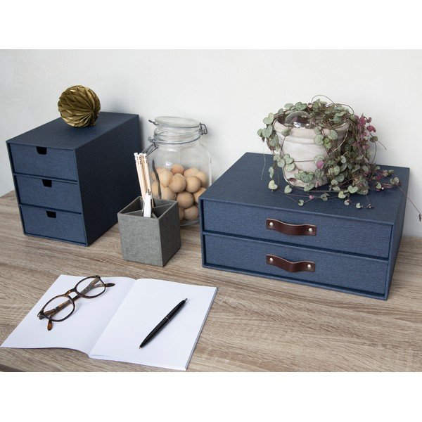 Tmavě modrý 2patrový organizér Bigso Box of Sweden Birger, 33 x 25,5 cm-image-1