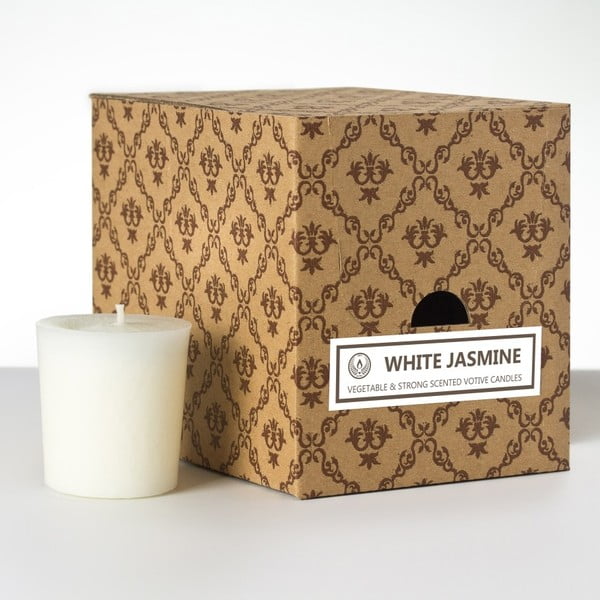 Sada 12 vonných svíček White Jasmine, 15 hodin hoření