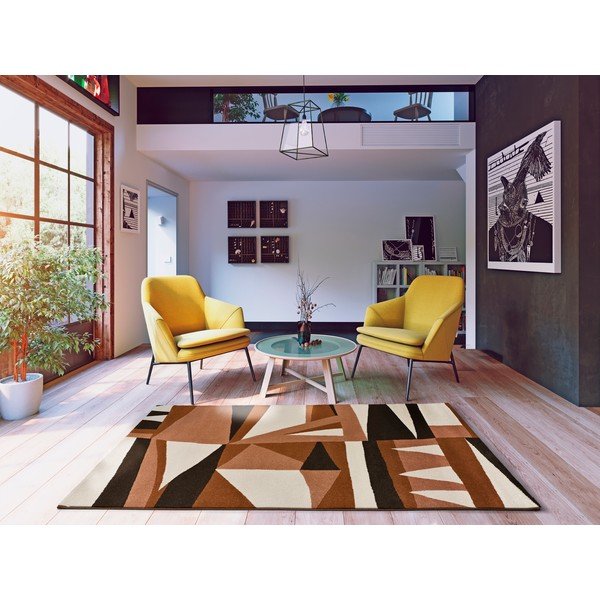 Oranžovo-krémový koberec 135x190 cm Ashley – Universal-image-1