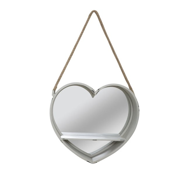 Závěsné zrcadlo ve tvaru srdce s poličkou Mauro Ferretti Love