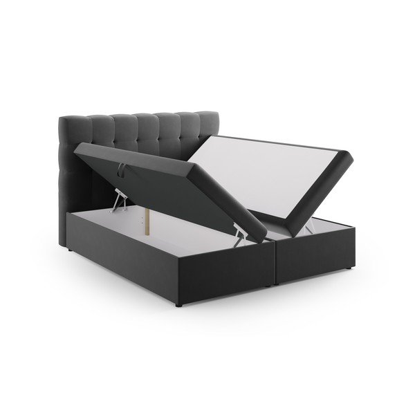 Antracitová boxspring postel s úložným prostorem 180x200 cm Bali – Cosmopolitan Design-image-4