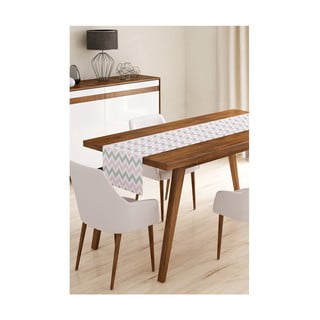 Běhoun na stůl z mikrovlákna Minimalist Cushion Covers Pinky Grey Stripes, 45 x 140 cm