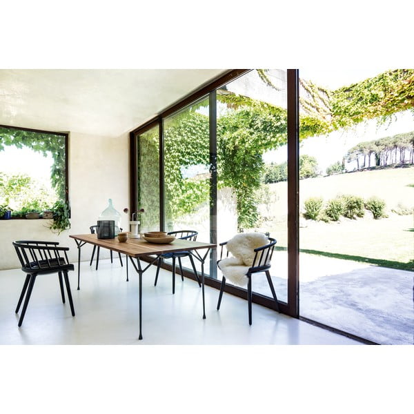 Hnědo-bílá jídelní židle s opěrkou z jasanového dřeva Magis Cyborg-image-2