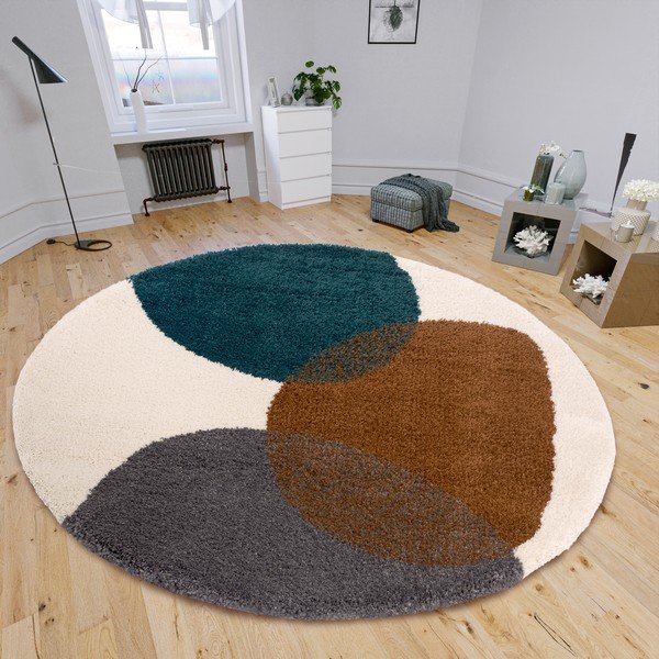 Hnědý kulatý koberec ø 160 cm Arti – Hanse Home-image-1