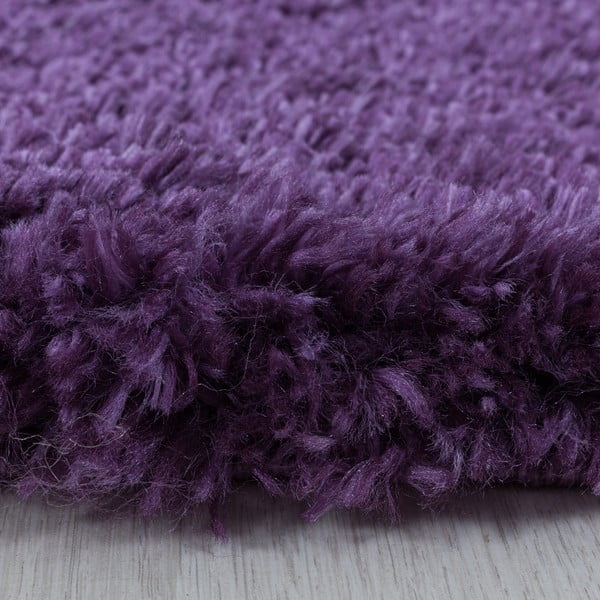 Tmavě fialový kulatý koberec ø 120 cm Fluffy – Ayyildiz Carpets-image-3