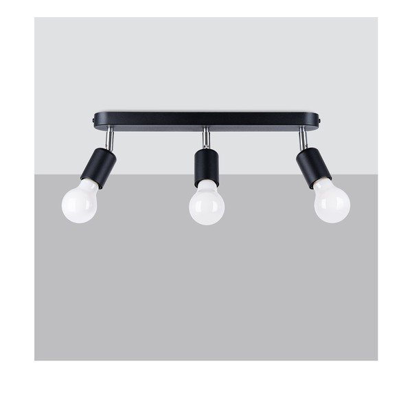 Černé kovové stropní svítidlo ø 6 cm Brando – Sollux-image-2