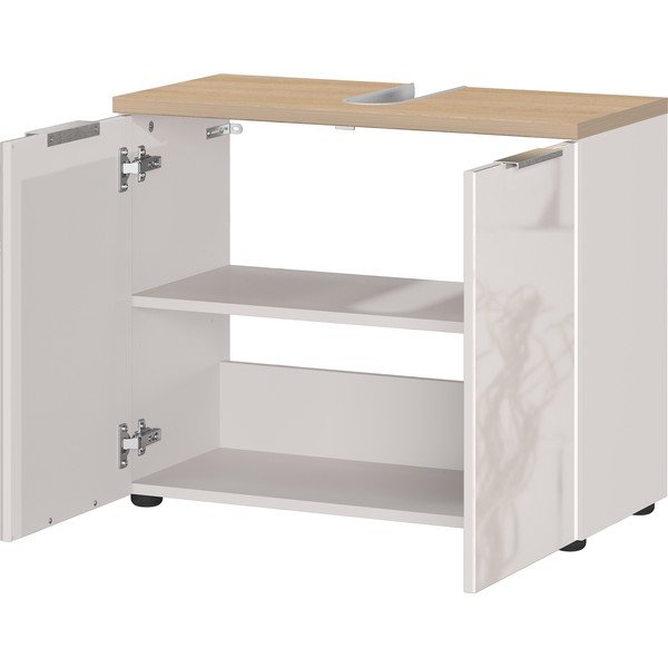 Krémová lesklá skříňka pod umyvadlo 70x58 cm Tavira – Germania-image-2