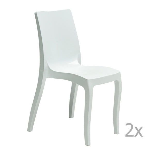 Sada 2 bílých  jídelních židlí Castagnetti Fashion