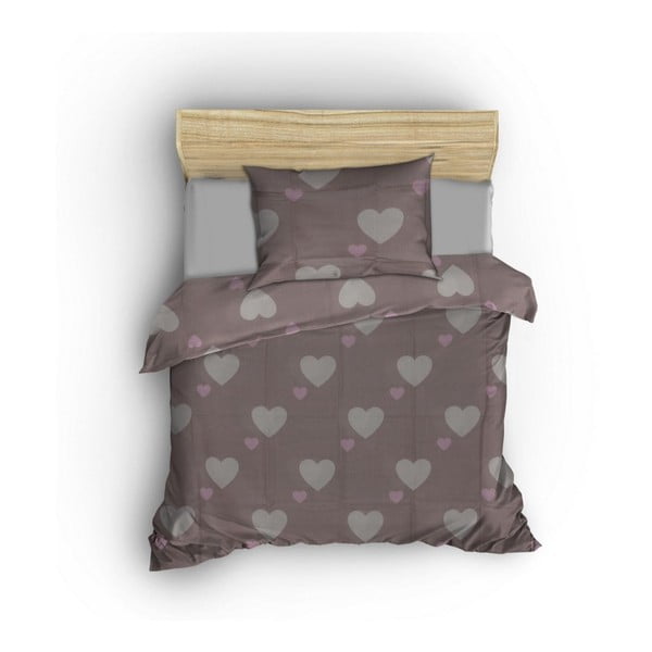 Starorůžové povlečení na jednolůžko 140x200 cm Herz – Mijolnir-image-1