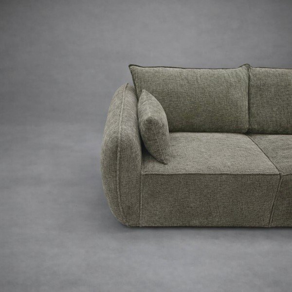 Zelená žinylková rohová pohovka (pravý roh/s lenoškou) Vanda - II. jakost – Mazzini Sofas-image-2