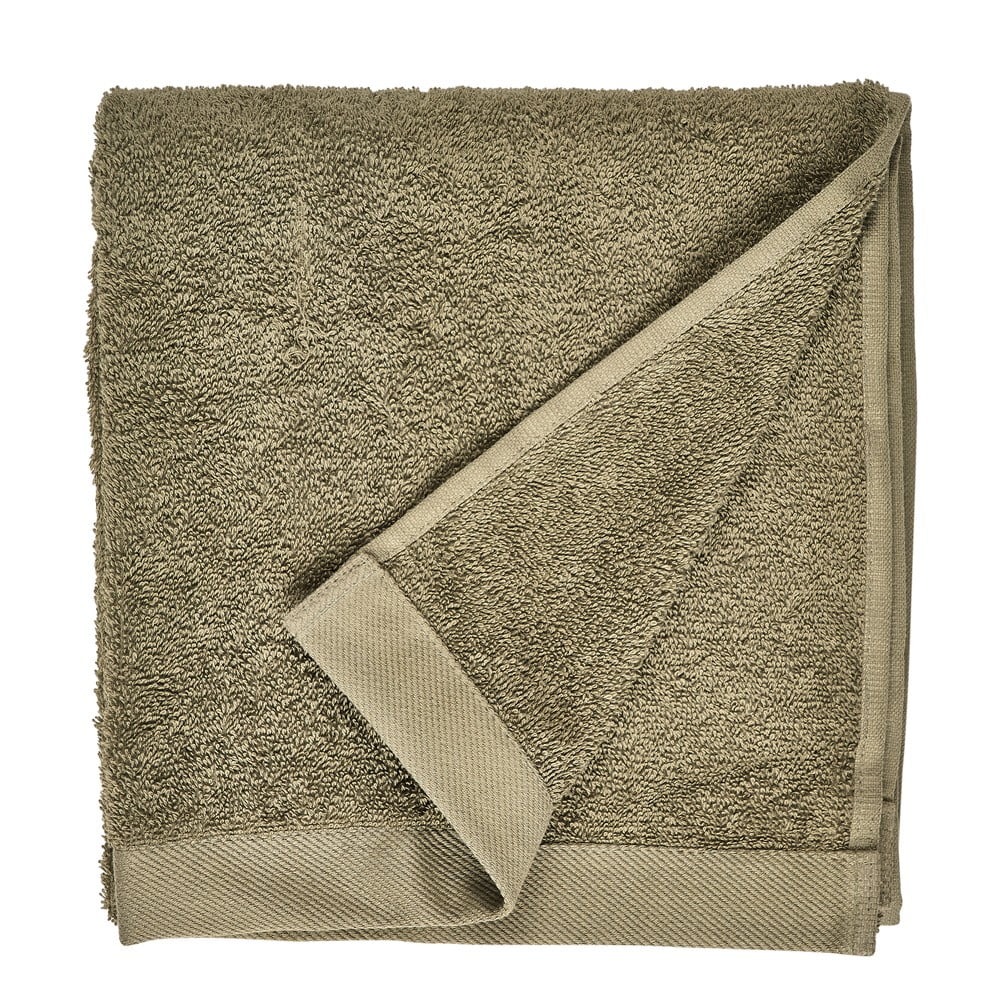 Olivově zelený ručník z froté bavlny Södahl Organic, 100 x 50 cm