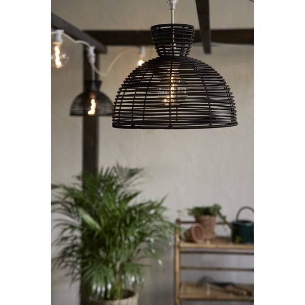 Černé venkovní stínidlo na stropní svítidlo Star Trading Runde, ø 37,5 cm-image-2