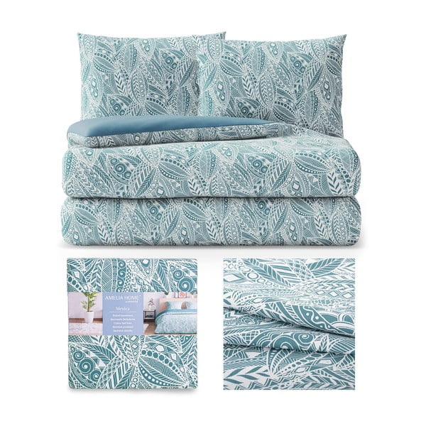 Zeleno-modré bavlněné povlečení na dvoulůžko 200x200 cm Averi Mexica – Restilo-image-2