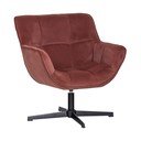 Otočné sametové křeslo v terakotové barvě Wibo – WOOOD