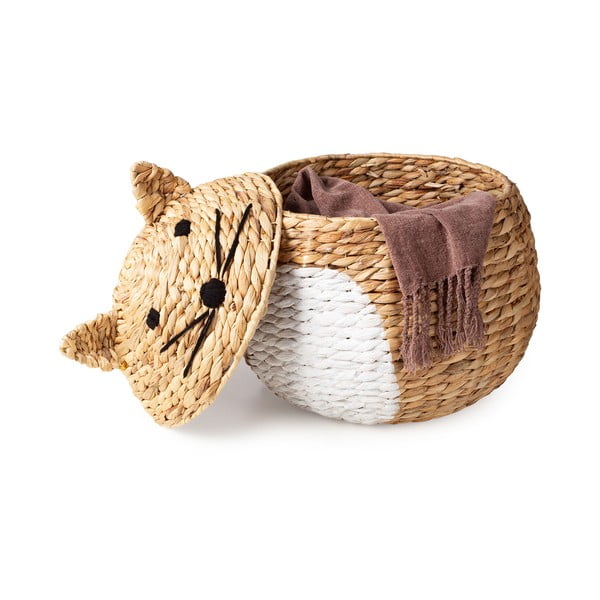 Dětský koš na hračky z vodního hyacintu v přírodní barvě ø 40x43 cm Cat – Compactor-image-4