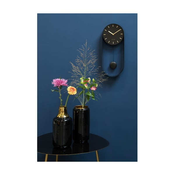 Černé kyvadlové nástěnné hodiny Karlsson Charm-image-2