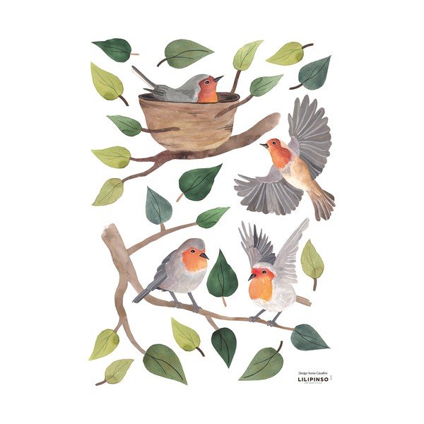 Arch samolepek 30x42 cm Robins Redbreast – Lilipinso