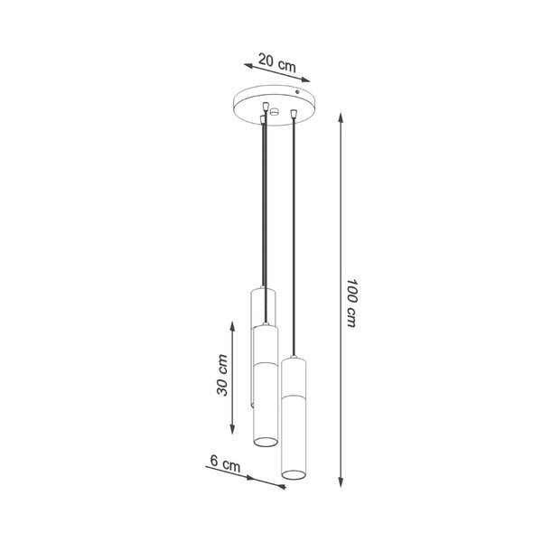 Černé závěsné svítidlo ø 6 cm Paul – Sollux-image-4