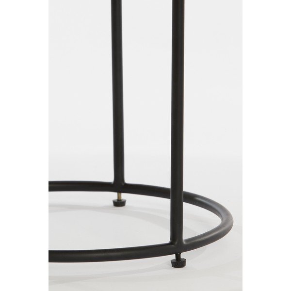 Kožené kulaté odkládací stolky v sadě 2 ks ø 53 cm Jairo – Light & Living-image-1