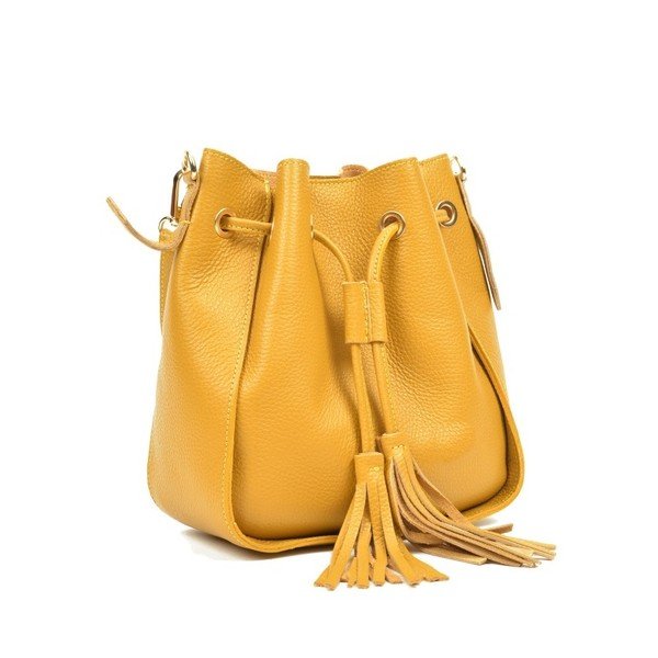 Žlutá kožená kabelka Carla Ferreri Jessie-image-3