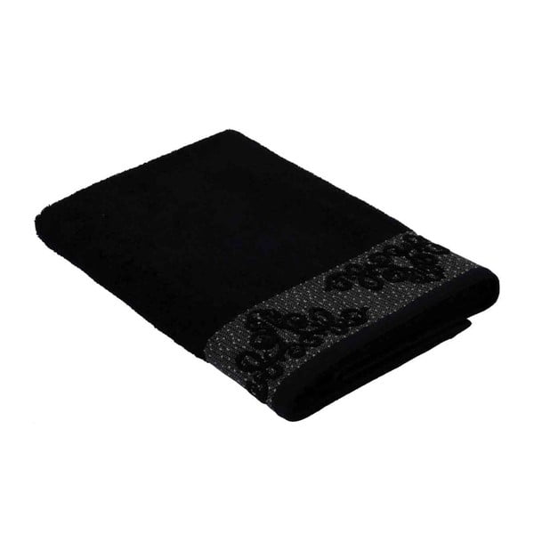 Černý ručník z bavlny Bella Maison Damask, 50 x 90 cm