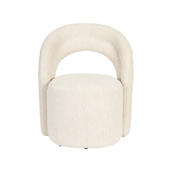 Krémové otočné křeslo z textilie bouclé Seina – Dutchbone-image-2