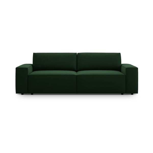 Tmavě zelená rozkládací pohovka z textilie bouclé 247 cm Jodie – Micadoni Home