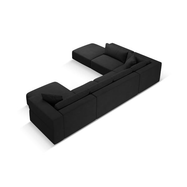 Černá rohová pohovka do "U", levý roh Esther – Milo Casa-image-3