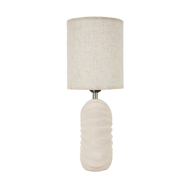 Krémová keramická stolní lampa s textilním stínidlem (výška 40 cm) Anemone – Mauro Ferretti