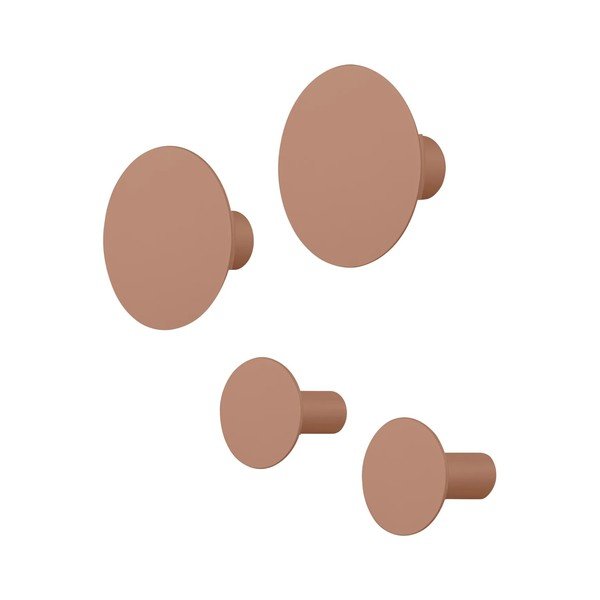 Hnědé nástěnné háčky v sadě 4 ks Ponto – Blomus