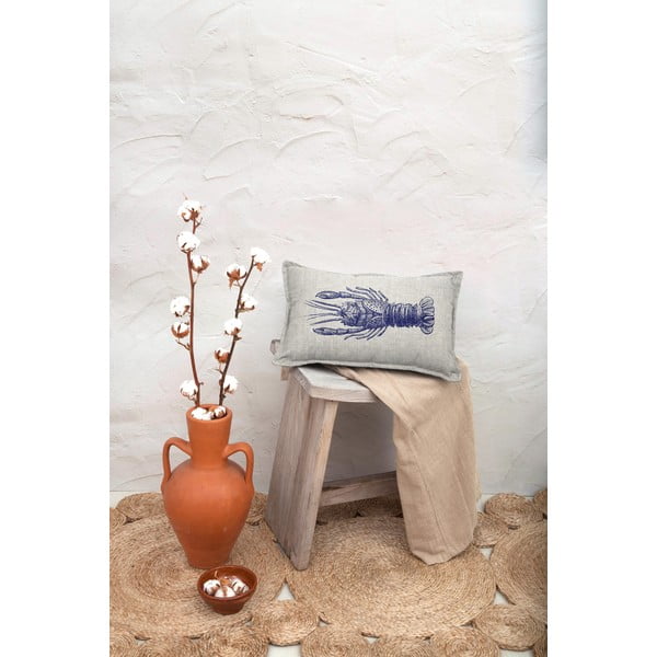 Polštář s příměsí lnu Really Nice Things Lobster, 50 x 35 cm-image-1