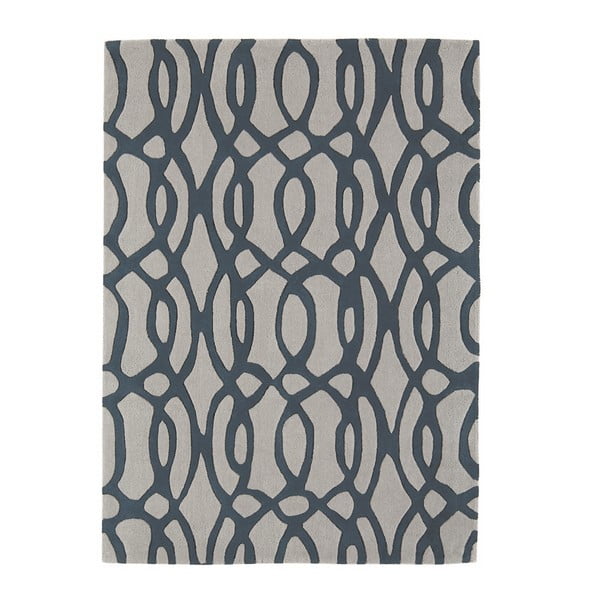 Vlněný koberec Wire Blue 200x300 cm