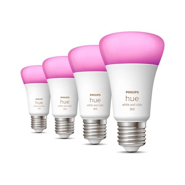 LED smart žárovky v sadě 4 ks E27, 9 W White and color ambiance – Philips Hue-image-1