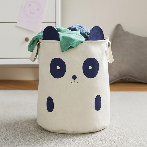 Bílý látkový dětský koš na hračky ø 38x48 cm Mimo Panda Face – Premier Housewares-image-2