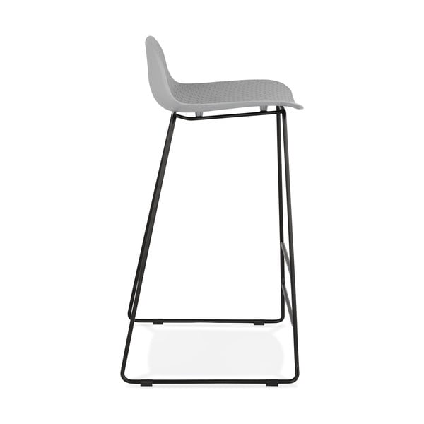 Šedá barová židle s černými nohami Kokoon Slade, výška sedu 76 cm-image-3