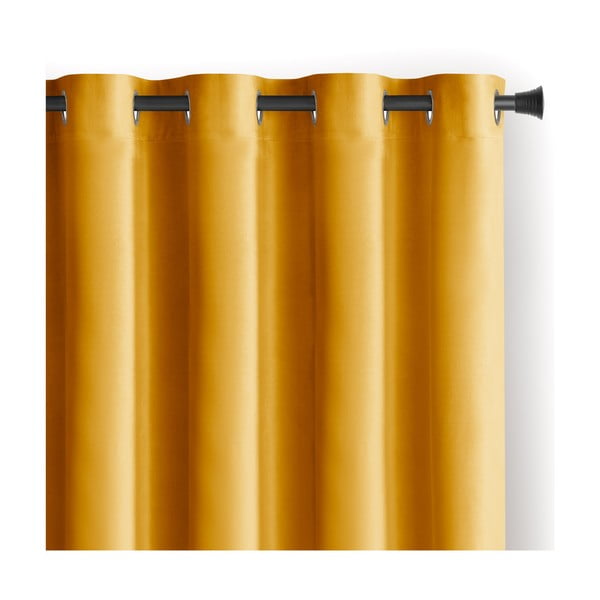 Žlutý sametový dimout závěs 140x245 cm Eyelets – Restilo