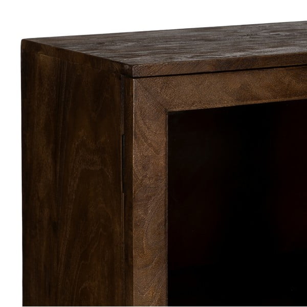 Hnědá vitrína z mangového dřeva 80x140x40 cm Ravi – Ixia-image-4