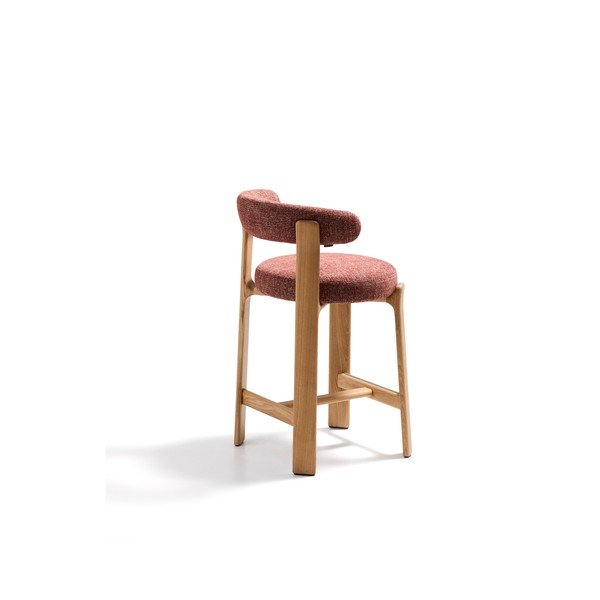 Barová židle z jasanového dřeva v terakotové barvě/ve světle přírodní barvě (výška sedáku 65 cm) Granite – Kave Home-image-4