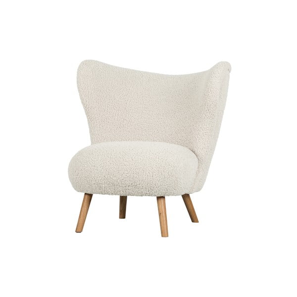 Krémové křeslo z textilie bouclé Celine – WOOOD